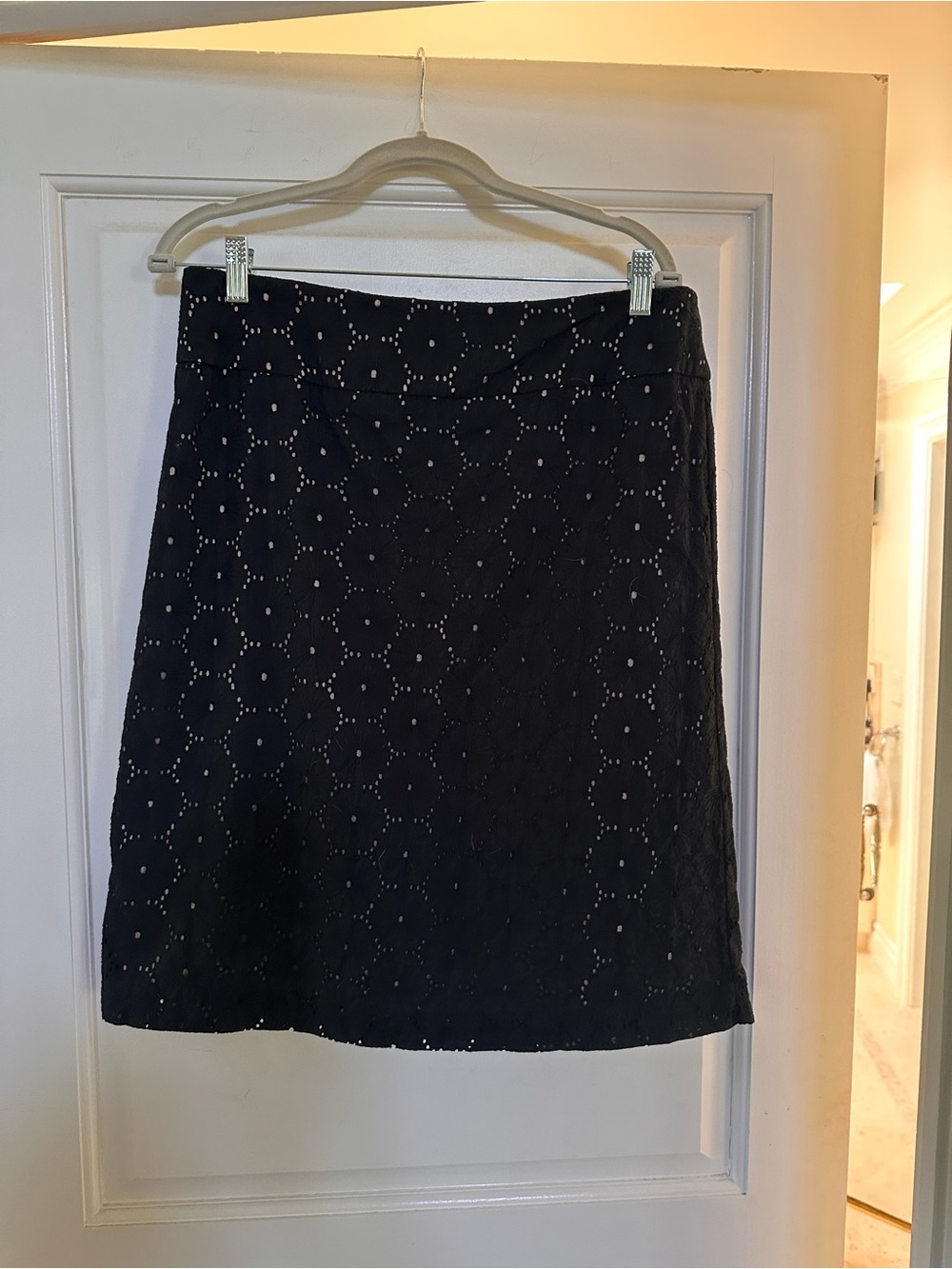 Talbots Black Eyelet A-Line Women's Skirt Size 12
